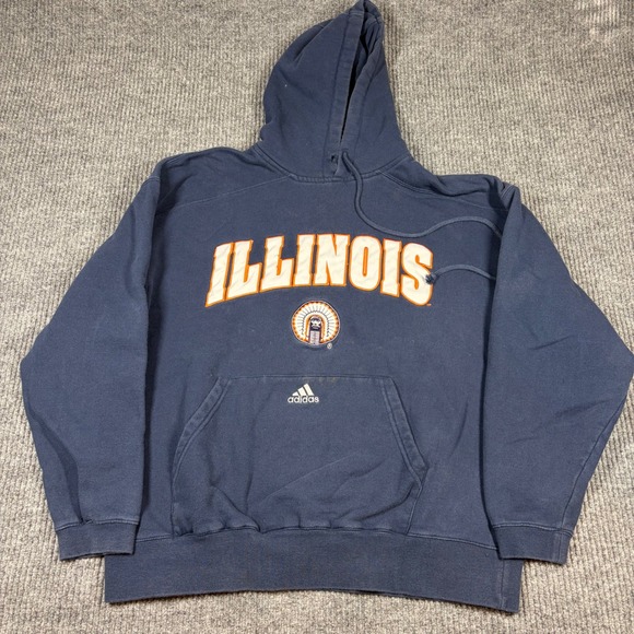adidas Other - Vintage Adidas Hoodie Men's XL Blue Illinois Fighting Illini Y2K Skater